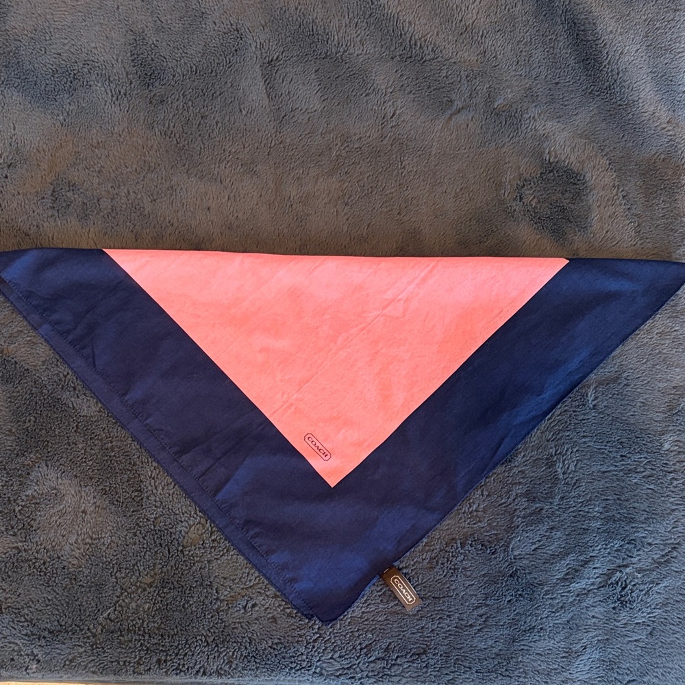 Vintage Coach Navy and Pink Square Scarf - Picture 2 of 4
